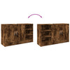 Waschtischunterschrank Turgay 90x29x55cm aus geräucherter Eiche (Holz)