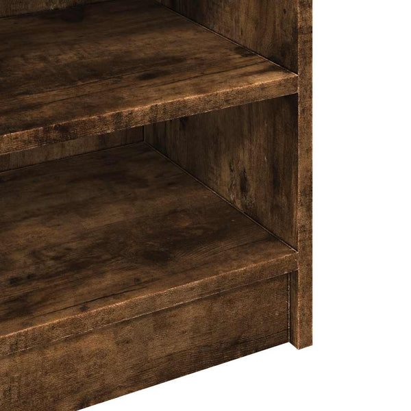 Waschtischunterschrank Turgay 90x29x55cm aus geräucherter Eiche (Holz)