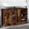 Waschtischunterschrank Turgay 90x29x55cm aus geräucherter Eiche (Holz)