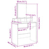 Betongrauer Schminktisch Suicid 80x41x144,5cm
