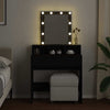 Schwarzer Schminktisch mit LED-Beleuchtung Evanteea 80x41x144,5cm