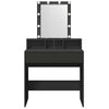 Schwarzer Schminktisch mit LED-Beleuchtung Evanteea 80x41x144,5cm