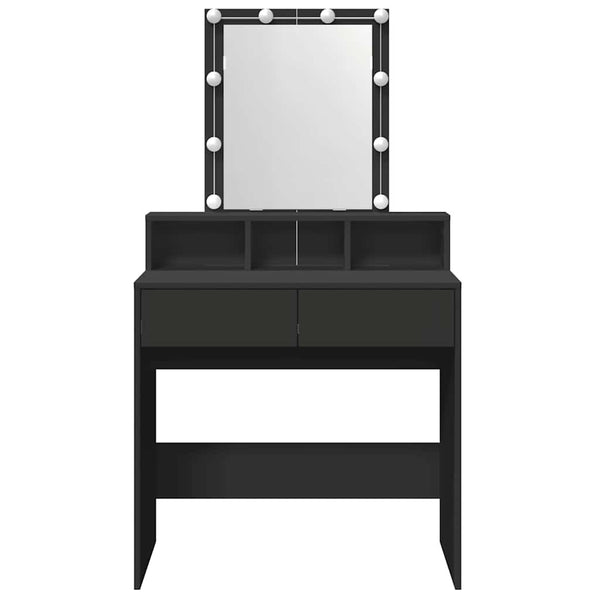 Schwarzer Schminktisch mit LED-Beleuchtung Evanteea 80x41x144,5cm