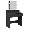 Schwarzer Schminktisch mit LED-Beleuchtung Evanteea 80x41x144,5cm