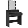 Schwarzer Schminktisch mit LED-Beleuchtung Evanteea 80x41x144,5cm