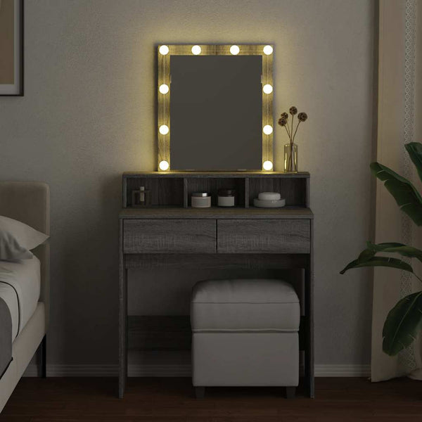 Peilipöytä led-valoilla savutammesta Evanteea 80x41x144,5cm