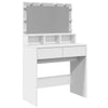 Weißer Schminktisch mit LED-Beleuchtung Odotie 80x41x134,5cm