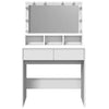 Weißer Schminktisch mit LED-Beleuchtung Odotie 80x41x134,5cm