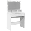 Weißer Schminktisch mit LED-Beleuchtung Odotie 80x41x134,5cm