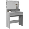 Grauer Schminktisch mit LED-Beleuchtung Odotie 80x41x134,5cm (Sonoma)