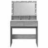 Grauer Schminktisch mit LED-Beleuchtung Odotie 80x41x134,5cm (Sonoma)