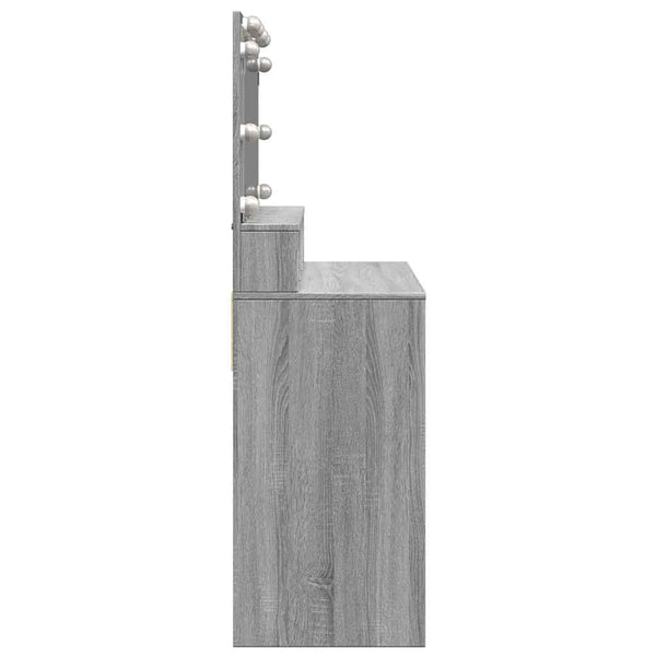 Grauer Schminktisch mit LED-Beleuchtung Odotie 80x41x134,5cm (Sonoma)