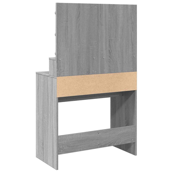 Grauer Schminktisch mit LED-Beleuchtung Odotie 80x41x134,5cm (Sonoma)