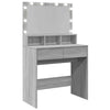 Grauer Schminktisch mit LED-Beleuchtung Odotie 80x41x134,5cm (Sonoma)