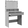 Grauer Schminktisch mit LED-Beleuchtung Odotie 80x41x134,5cm (Sonoma)
