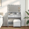Grauer Schminktisch mit LED-Beleuchtung Odotie 80x41x134,5cm (Sonoma)
