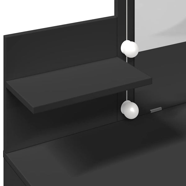Musta peilipöytä led-valoilla Robinson 100x40x130cm