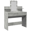 Betongrauer Schminktisch mit LED-Beleuchtung Robinson 100x40x130cm