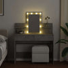 Betongrauer Schminktisch mit LED-Beleuchtung Robinson 100x40x130cm