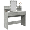 Betongrauer Schminktisch mit LED-Beleuchtung Robinson 100x40x130cm