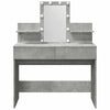 Betongrauer Schminktisch mit LED-Beleuchtung Robinson 100x40x130cm