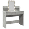 Betongrauer Schminktisch mit LED-Beleuchtung Robinson 100x40x130cm