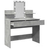 Betongrauer Schminktisch mit LED-Beleuchtung Robinson 100x40x130cm
