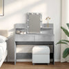 Betongrauer Schminktisch mit LED-Beleuchtung Robinson 100x40x130cm