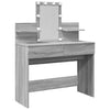 Grauer Schminktisch mit LED-Beleuchtung Robinson 100x40x130cm