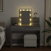 Grauer Schminktisch mit LED-Beleuchtung Robinson 100x40x130cm