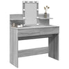 Grauer Schminktisch mit LED-Beleuchtung Robinson 100x40x130cm