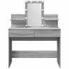 Grauer Schminktisch mit LED-Beleuchtung Robinson 100x40x130cm