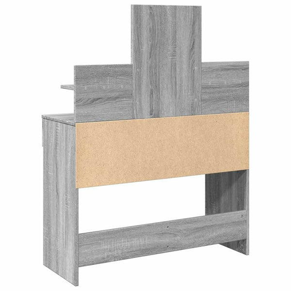 Grauer Schminktisch mit LED-Beleuchtung Robinson 100x40x130cm