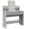 Grauer Schminktisch mit LED-Beleuchtung Robinson 100x40x130cm