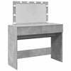 Betongrauer Schminktisch mit LED-Beleuchtung Leal 100x40x120cm