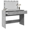 Betongrauer Schminktisch mit LED-Beleuchtung Leal 100x40x120cm