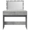 Betongrauer Schminktisch mit LED-Beleuchtung Leal 100x40x120cm