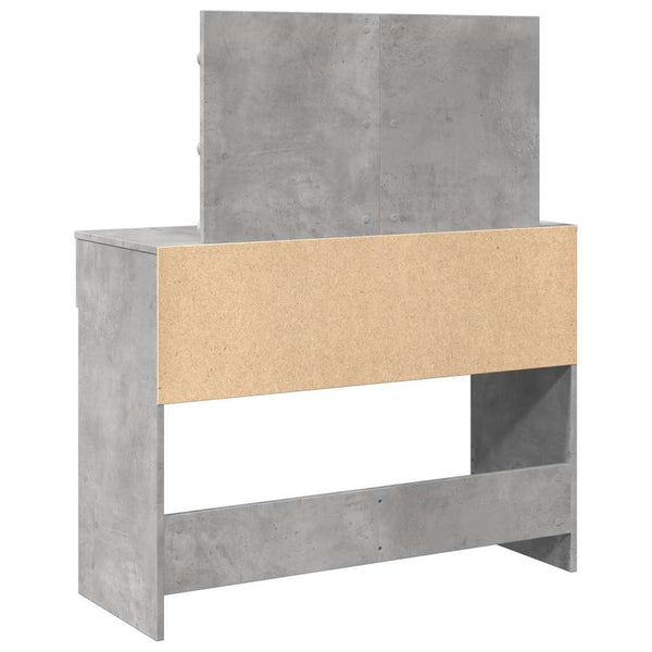 Betongrauer Schminktisch mit LED-Beleuchtung Leal 100x40x120cm