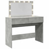 Betongrauer Schminktisch mit LED-Beleuchtung Leal 100x40x120cm