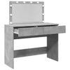 Betongrauer Schminktisch mit LED-Beleuchtung Leal 100x40x120cm