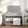 Betongrauer Schminktisch mit LED-Beleuchtung Leal 100x40x120cm