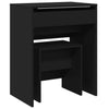 Schwarzer Schminktisch und Hocker Dimian 60x40x113,5 cm