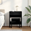 Schwarzer Schminktisch und Hocker Dimian 60x40x113,5 cm
