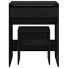 Schwarzer Schminktisch und Hocker Dimian 60x40x113,5 cm