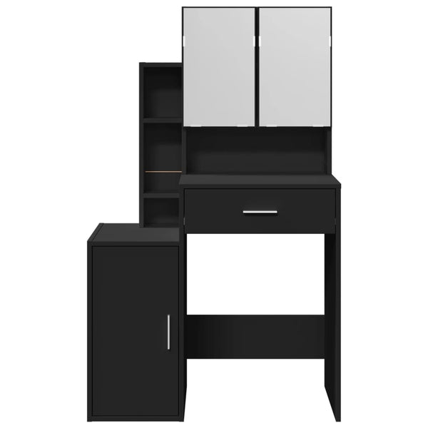 Musta peilipöytä led-valoilla Tvetlana 80x35x132cm