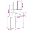 Rauch-Eiche Schminktisch mit Schrank Tvetlana 80x35x132cm