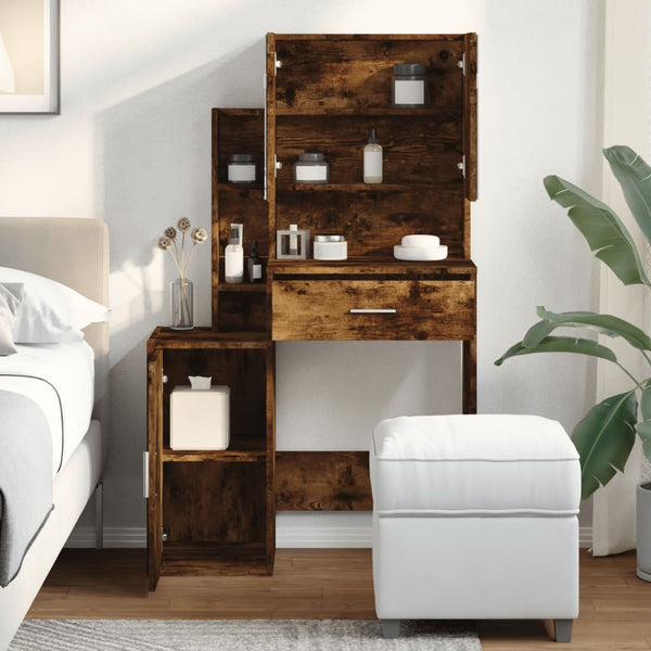 Rauch-Eiche Schminktisch mit Schrank Tvetlana 80x35x132cm
