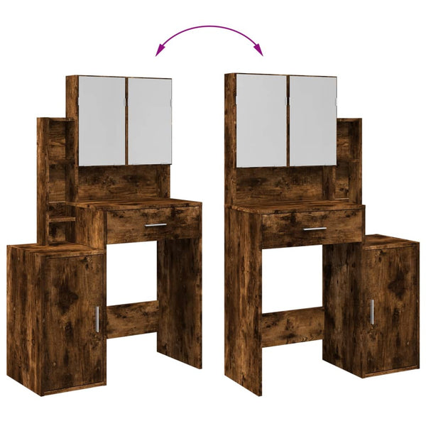 Rauch-Eiche Schminktisch mit Schrank Tvetlana 80x35x132cm