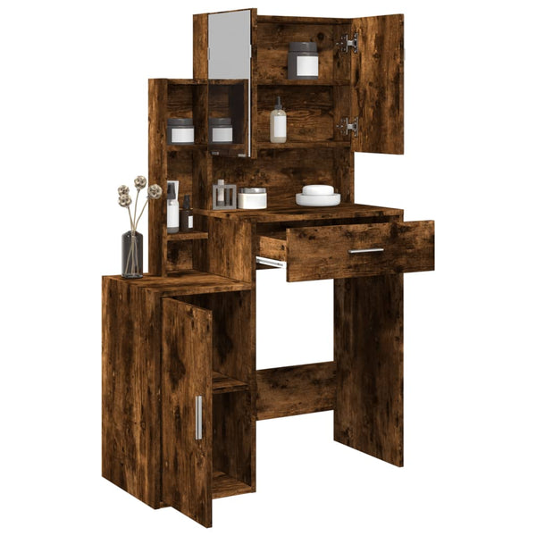 Rauch-Eiche Schminktisch mit Schrank Tvetlana 80x35x132cm