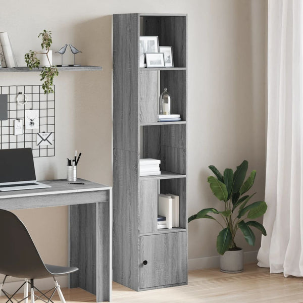 Graues Bücherregal Tuglodi 40x36x189cm (Holz)